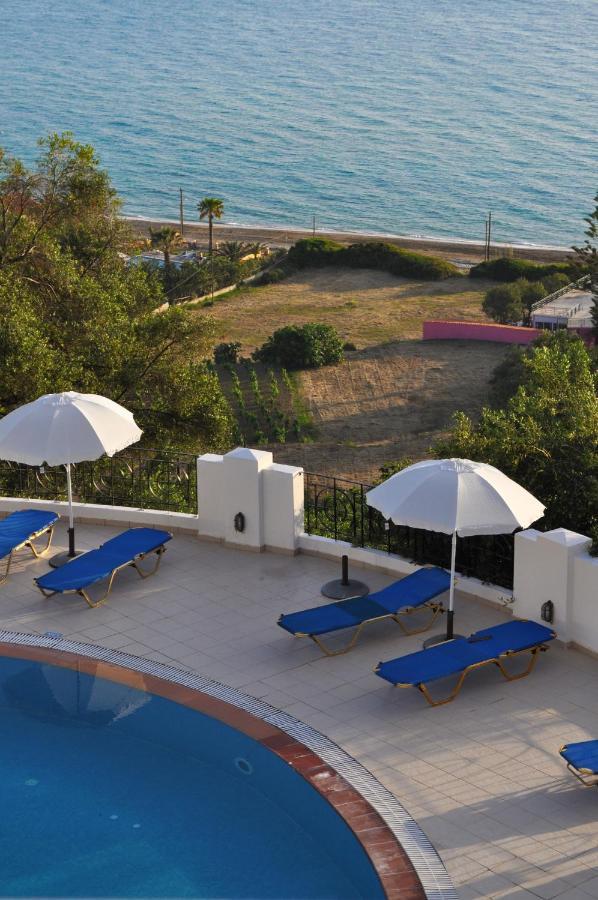Holiday Apartments Maria With Pool And Panorama View - Agios Gordios Beach Exteriér fotografie