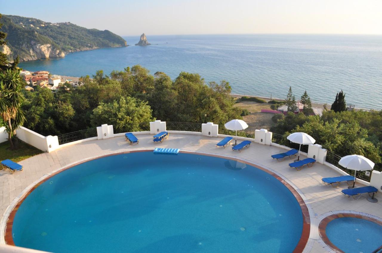 Holiday Apartments Maria With Pool And Panorama View - Agios Gordios Beach Exteriér fotografie