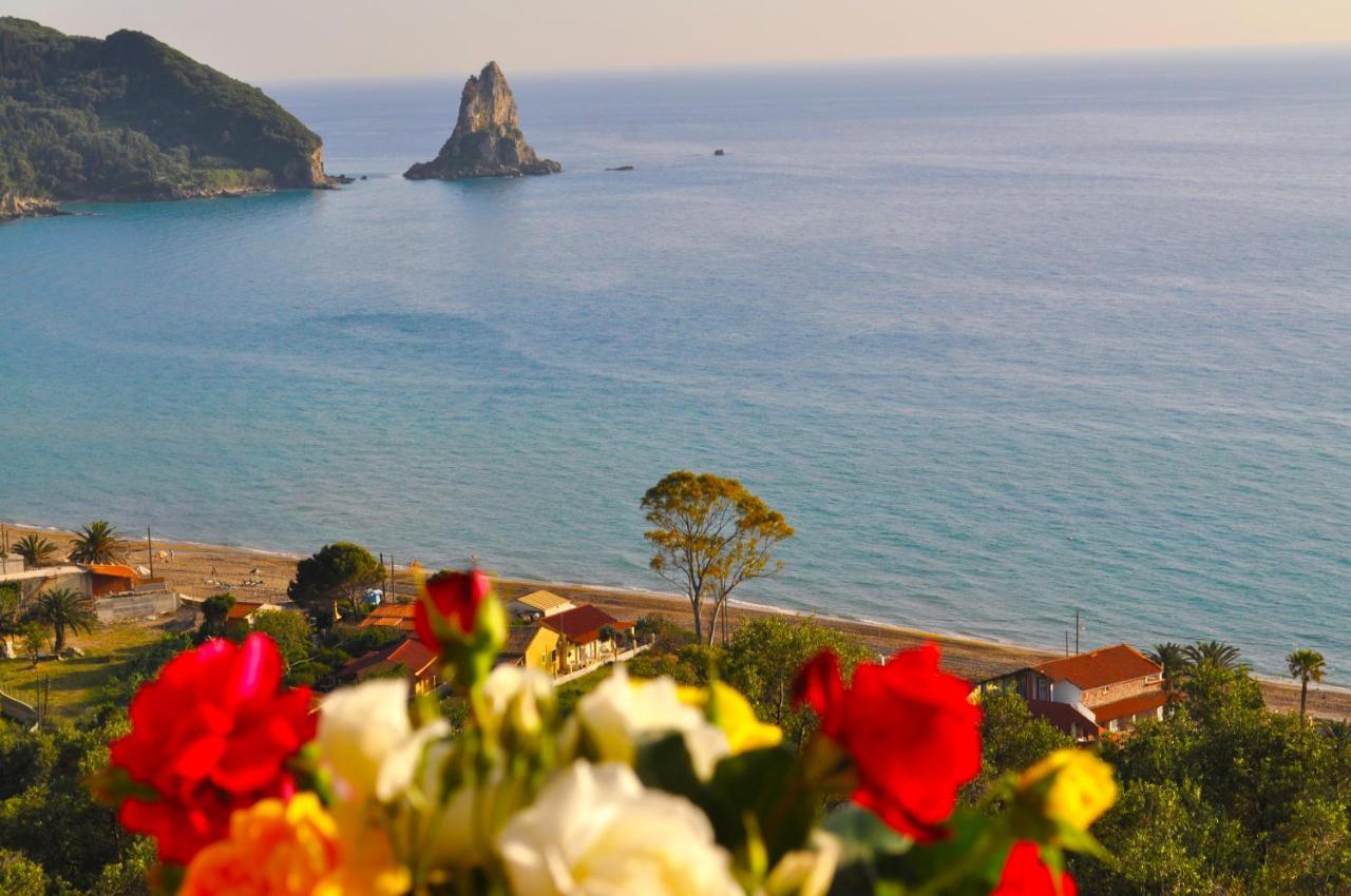 Holiday Apartments Maria With Pool And Panorama View - Agios Gordios Beach Exteriér fotografie